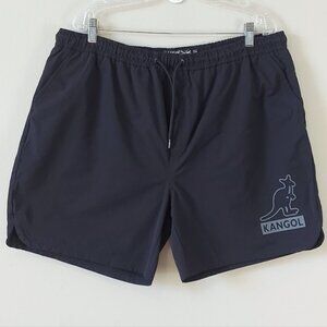 Kangol Men Trunks Board Swim Shorts XXL Black Tonal Cargo Swimwear Drawstring